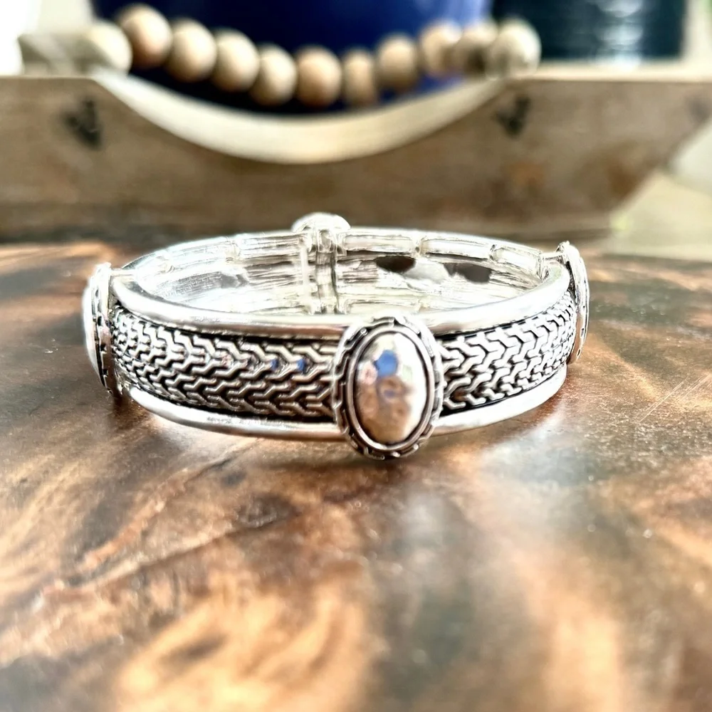 Mykonos Nights Silvertone Bracelet